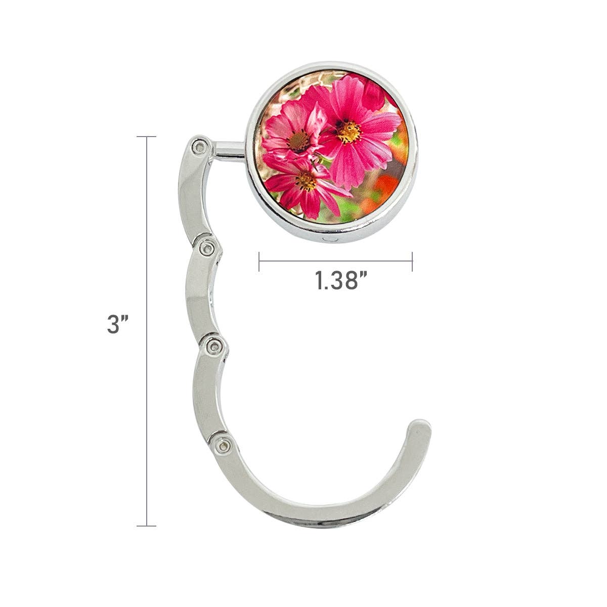 Foldable Handbag Hanger: Pink Daisies