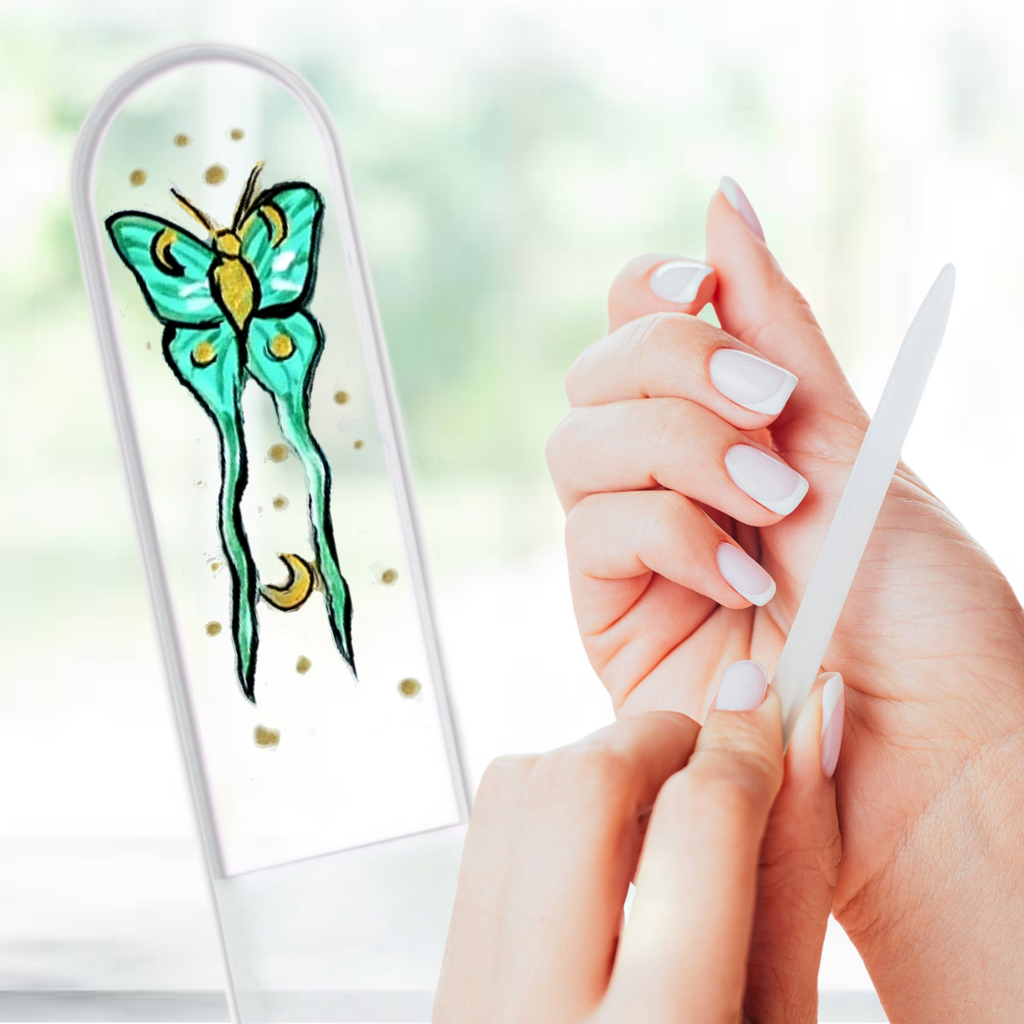 Moon Moth Luna New Beginnings Hand Painted Crystal Nail File: Medium