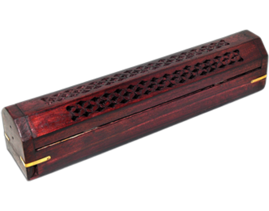 Wooden Coffin Red Incense Burner