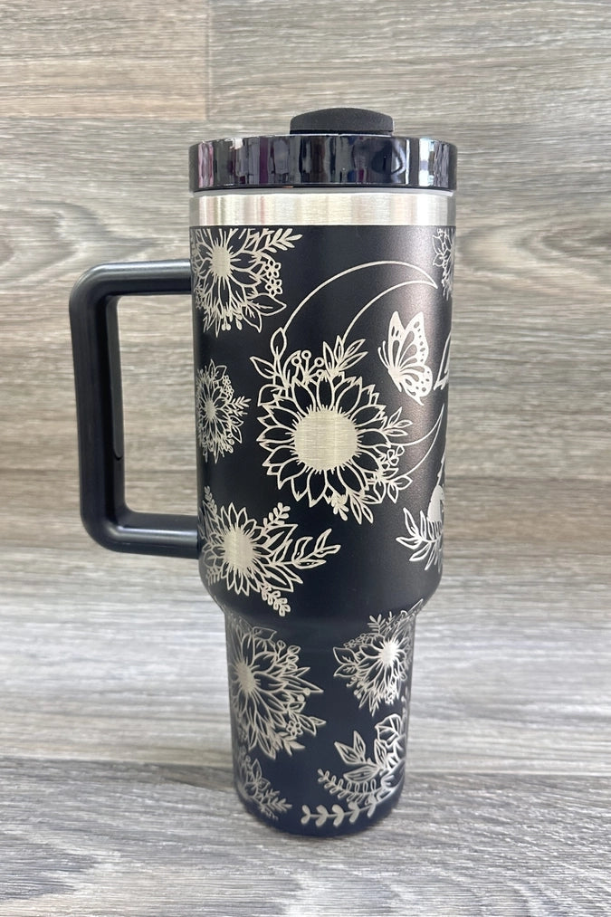 Highland Cow Black Tumbler