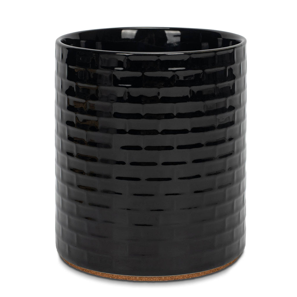 Utensil Crock Embossed Black