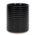 Utensil Crock Embossed Black