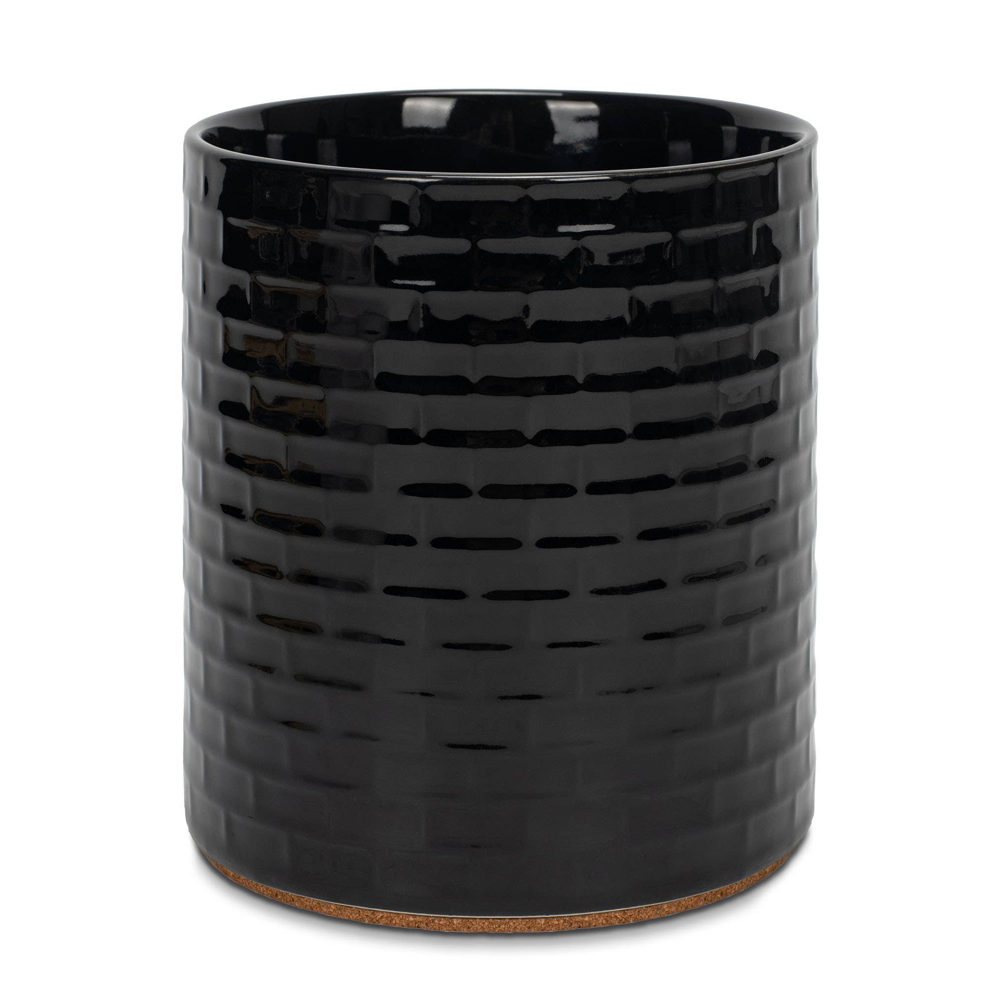 Utensil Crock Embossed Black