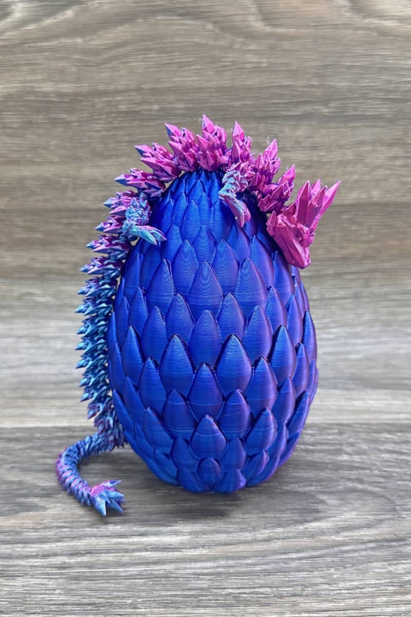 Purple 3D Dragon with Egg