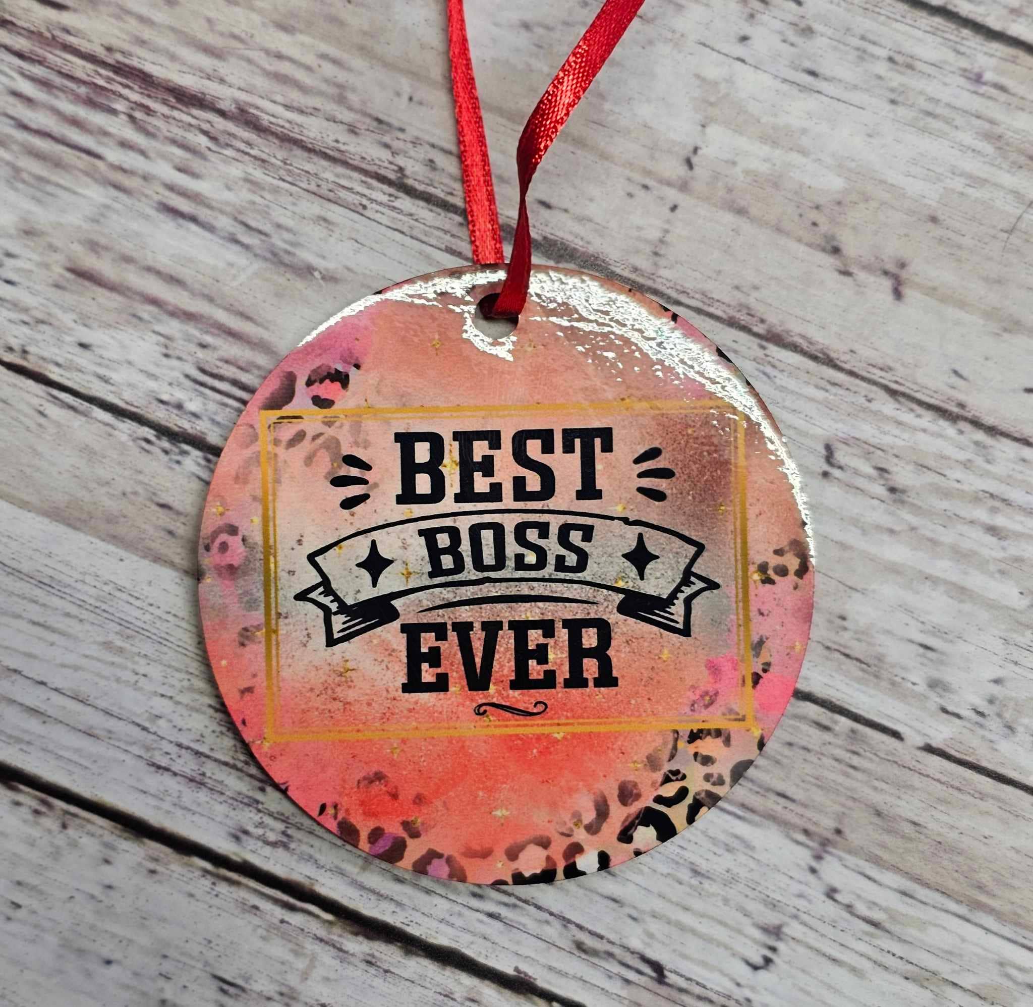 Best Boss Ever Ornament: Blue