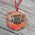 Best Boss Ever Ornament: Pink