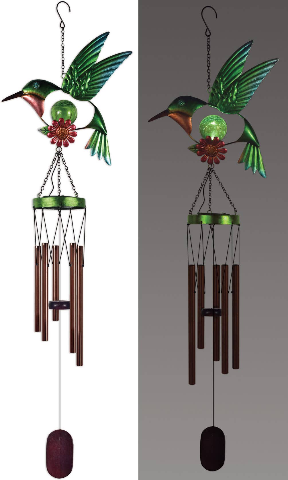 Hummingbird Spring Garden Solar Wind Chime