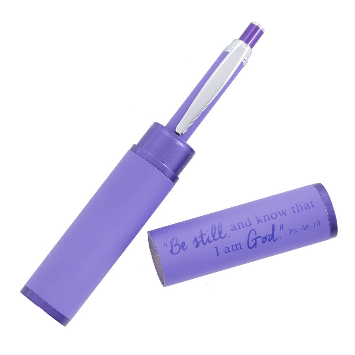 Be Still and Know Purple Gift Pen and Case Psalm 46:10