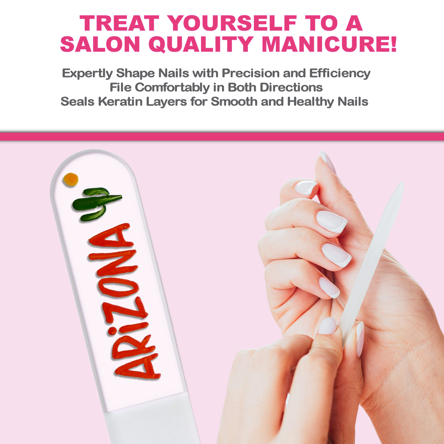 Arizona Cactus Southwest Handpainted Czech Crystal Nail File: Small