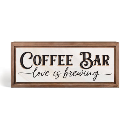 Coffee Bar Love Is Brewing Framed Art