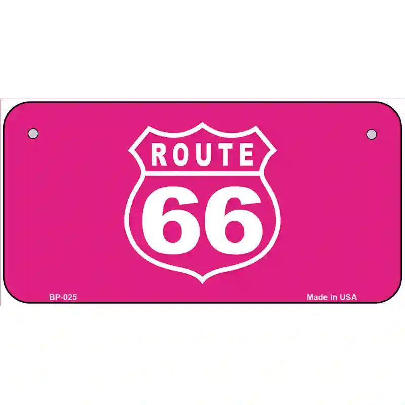 US Route 66 Pink Novelty Metal License Plate