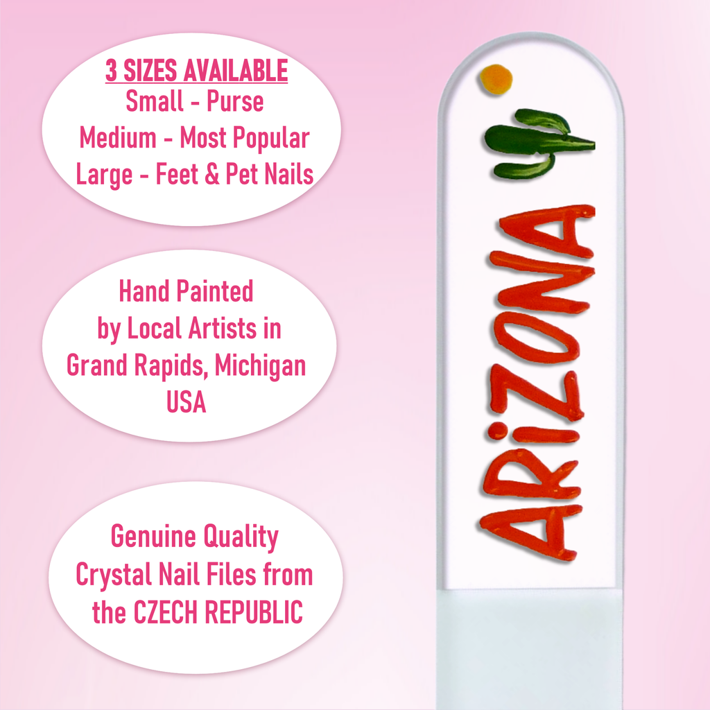Arizona Cactus Southwest Handpainted Czech Crystal Nail File: Small