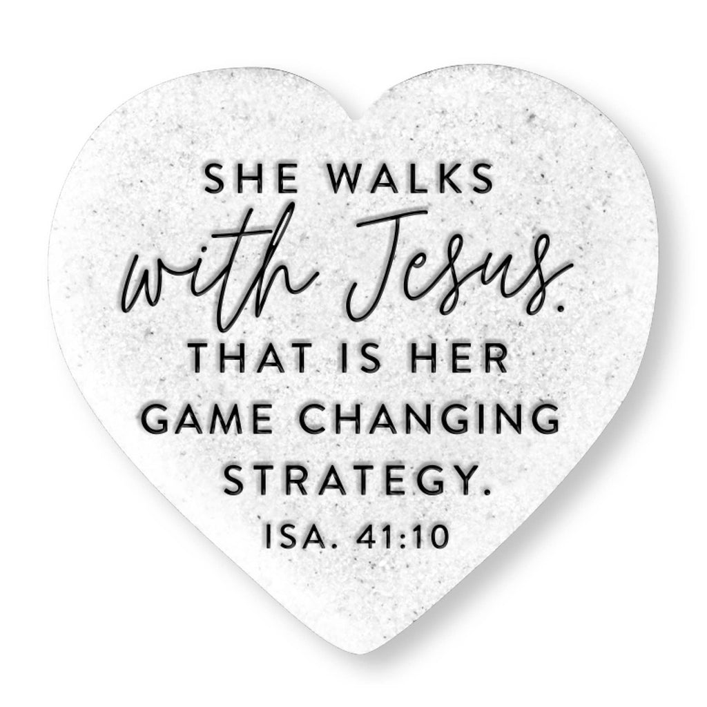 Heart Stone She Walks With Jesus
