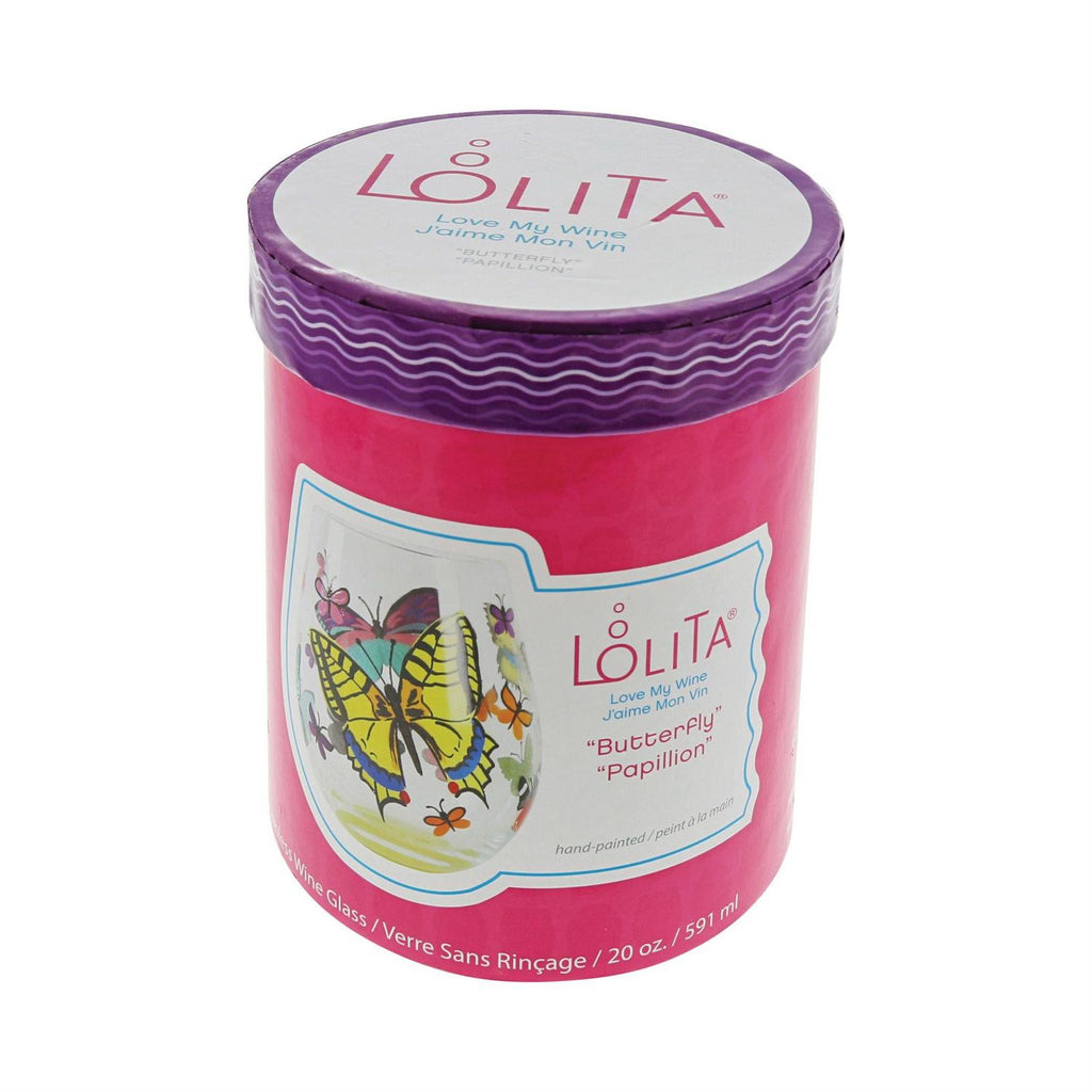 Butterfly Lolita Stemless Wine Glass