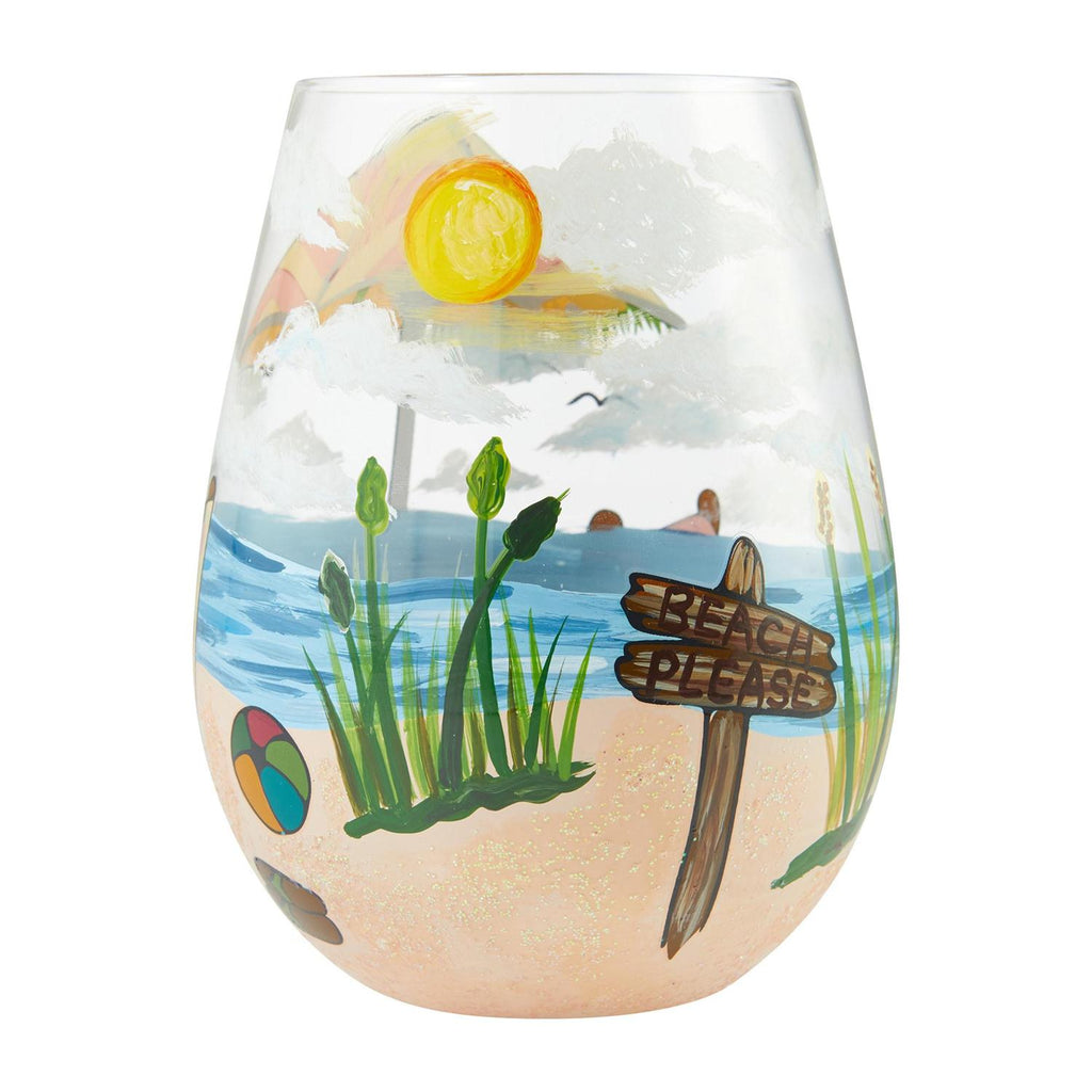 Beach Please Lolita Stemless Wine Glass