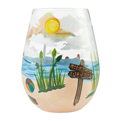 Beach Please Lolita Stemless Wine Glass