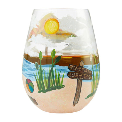 Beach Please Lolita Stemless Wine Glass