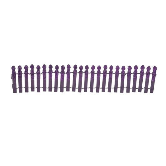 Ghoulish Purple Gllitter Fence Village Accessory