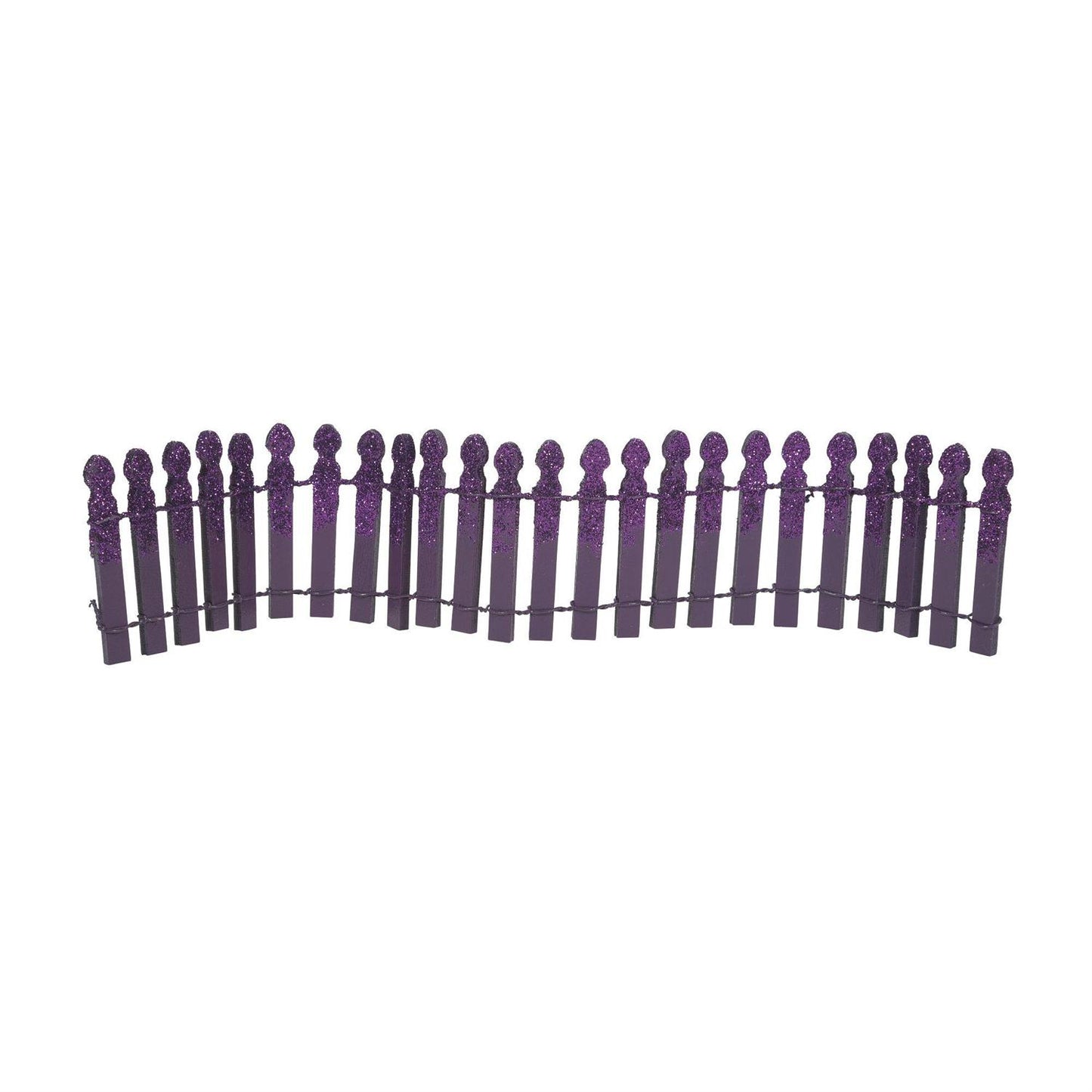Ghoulish Purple Gllitter Fence Village Accessory