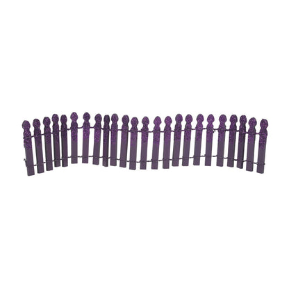 Ghoulish Purple Gllitter Fence Village Accessory