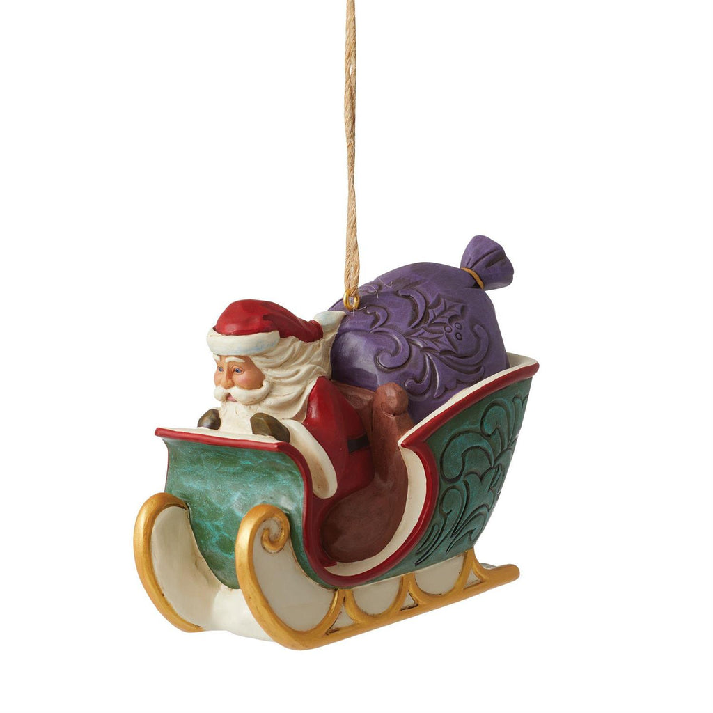 Jim Shore Twas the Night Santa in Sleigh Ornament