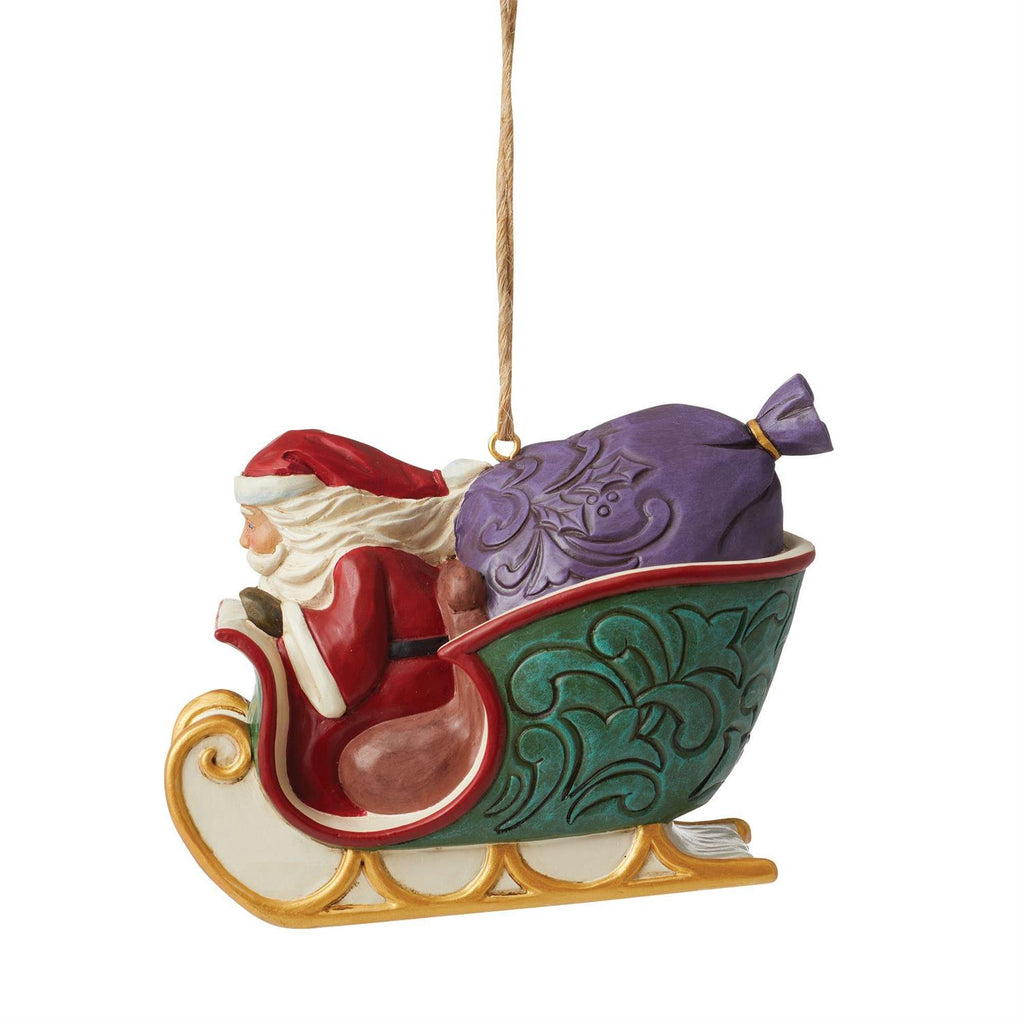 Jim Shore Twas the Night Santa in Sleigh Ornament