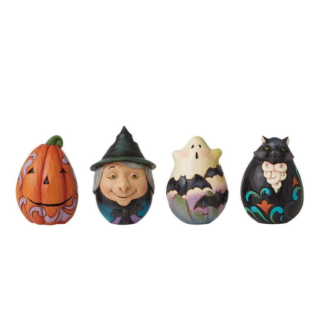 A Friendly Scare is in the Air...Halloween Basket w/4 Mini Halloween Jim Shore Figurines