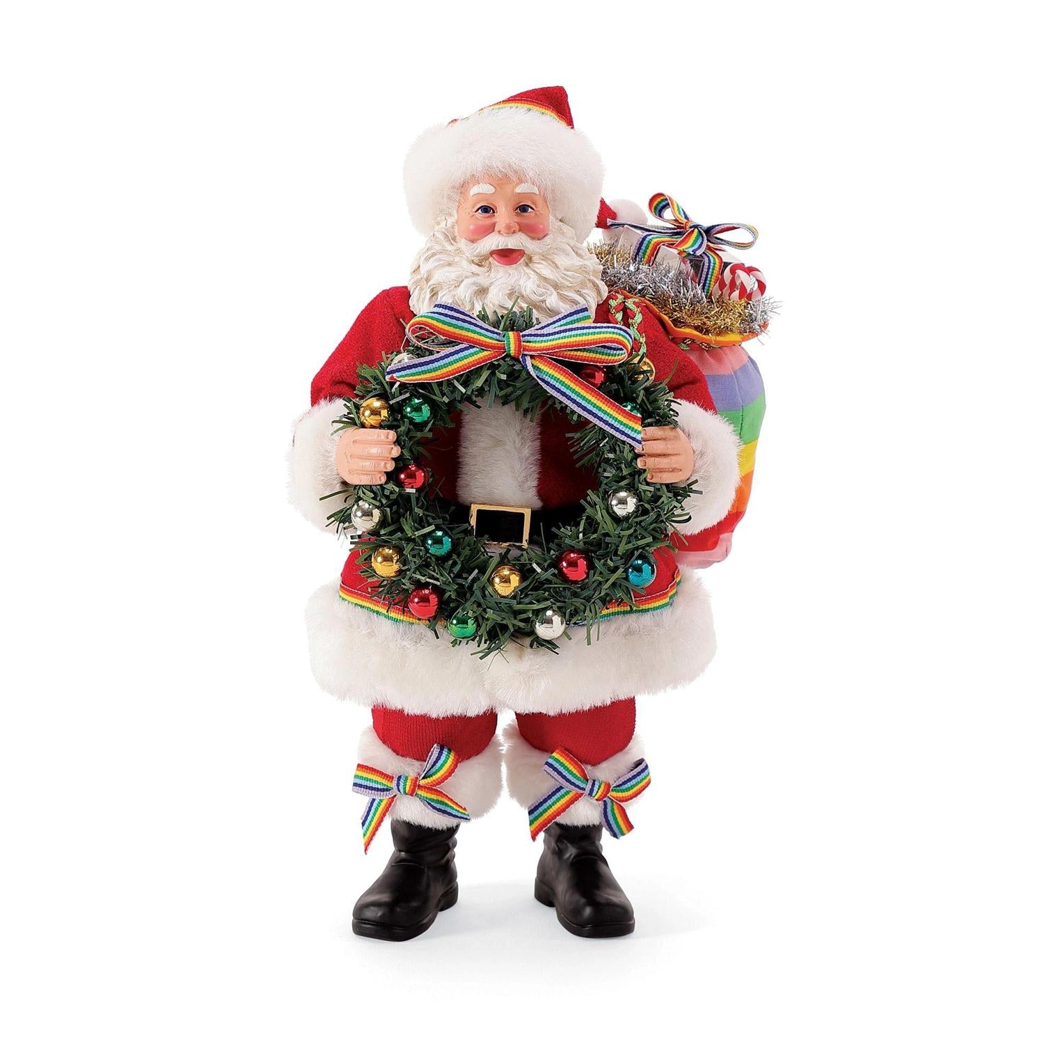 Possible Dreams Rainbow Greetings Santa Figurine