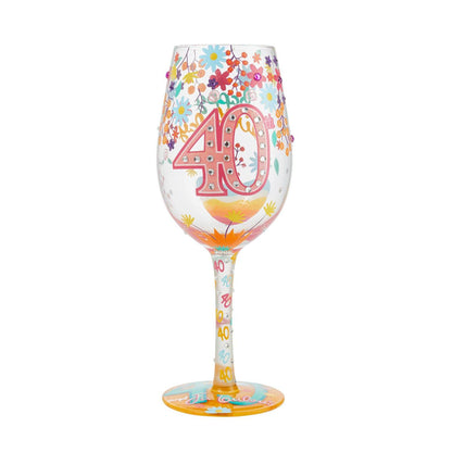 Happy 40th Birthday Lolita Wine Glass