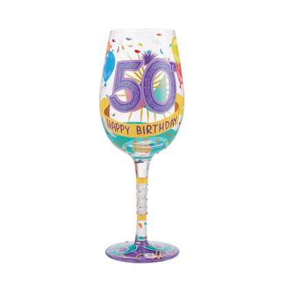 50th Birthday Lolita Wine Glass