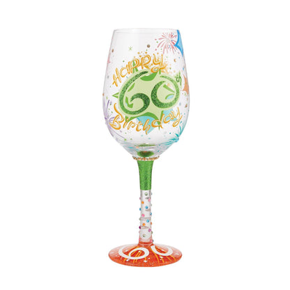 60th Birthday Lolita Wine Glass