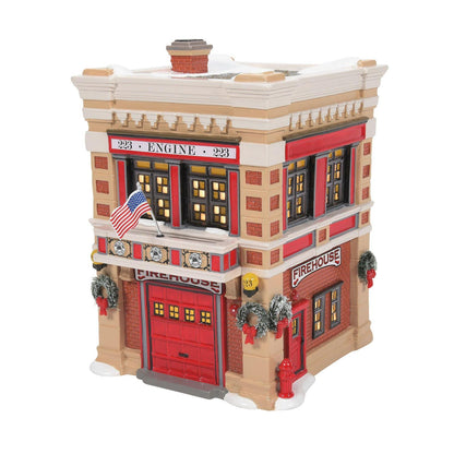 Department 56 Snow Village Engine 223 Fire House