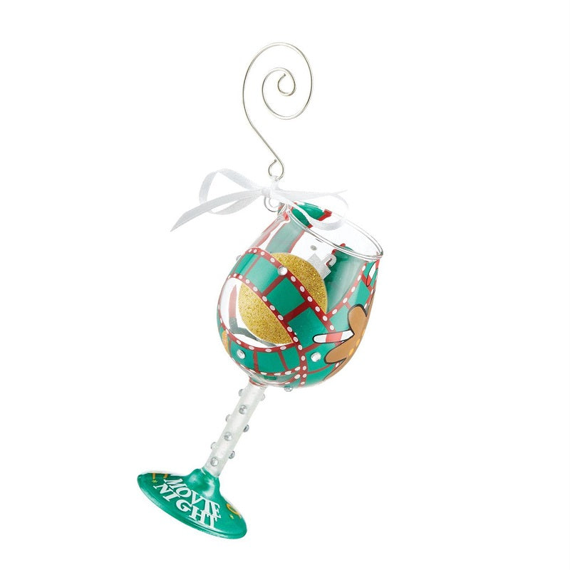 Holiday Movie Night Lolita Mini Wine Glass Ornament
