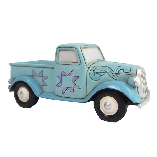 Jim Shore Mini Blue Pickup Truck