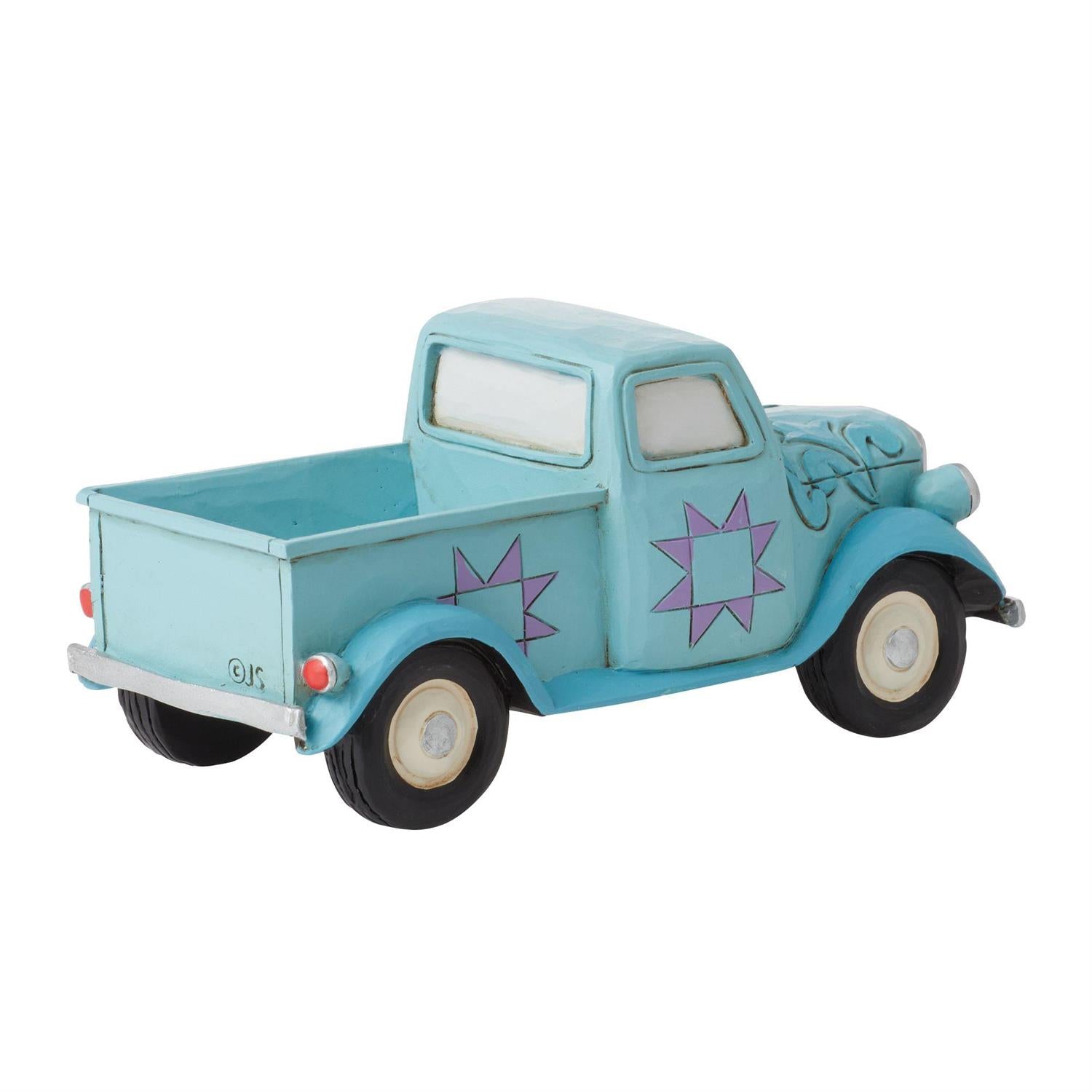 Jim Shore Mini Blue Pickup Truck
