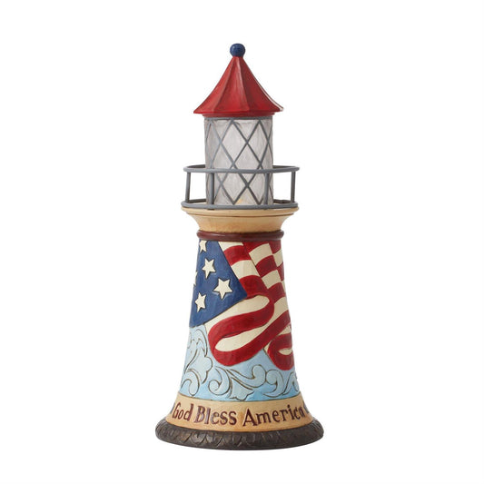Jim Shore "Let Freedom Shine" Patriotic LED Lighthouse