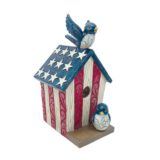 Jim Shore "Star Spangled Songbirds" Patriotic  Decorative Birdhouse