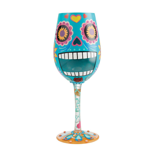 Calavera Sugar Skull Lolita Wine Glass