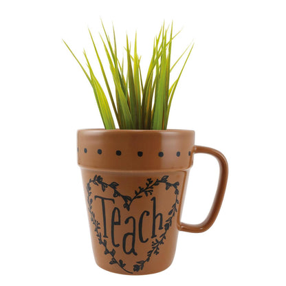 Teach Sculpted Planter Mug