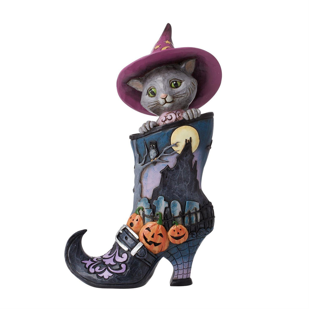 Jim Shore Witch's Boot With Black Cat
