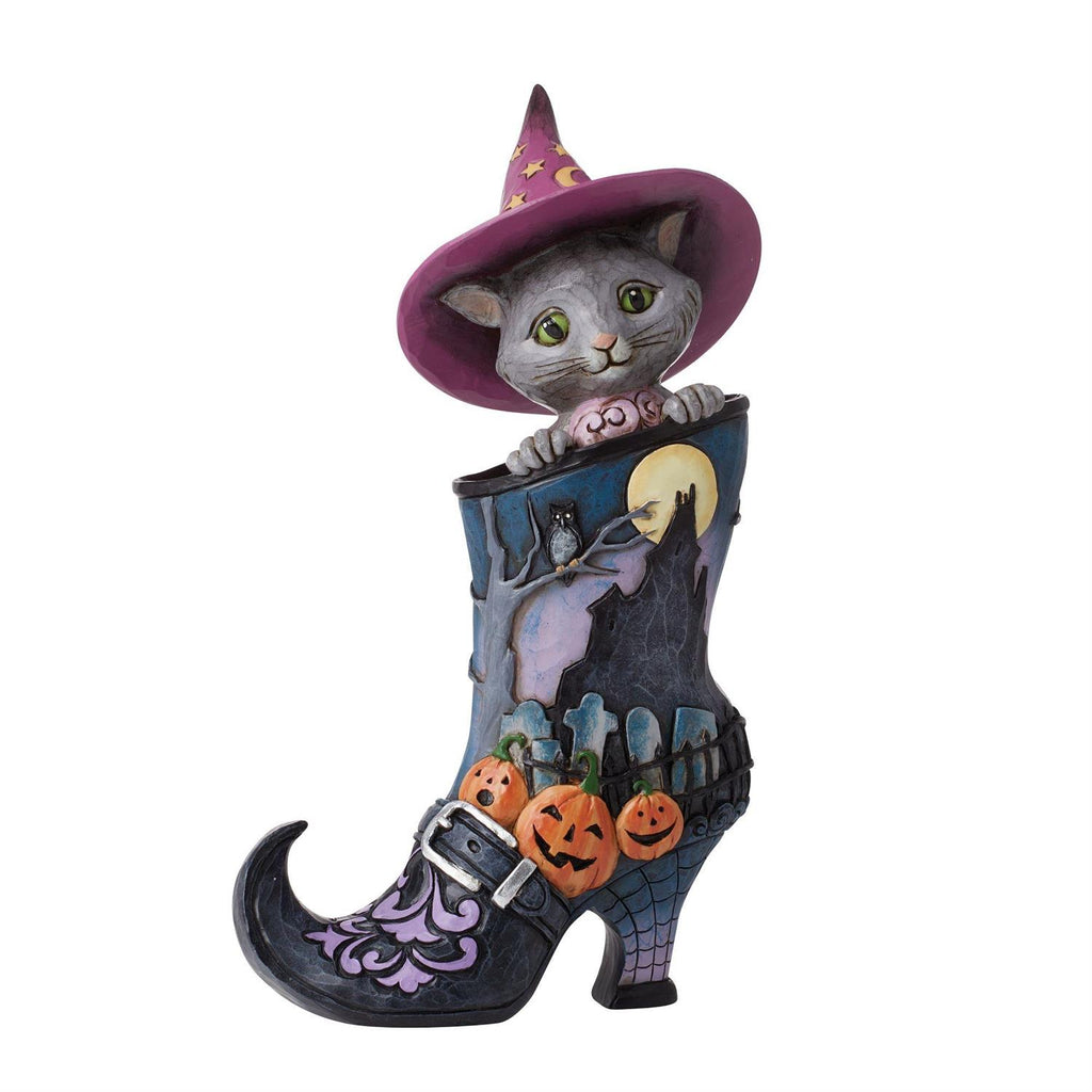Jim Shore Witch's Boot With Black Cat