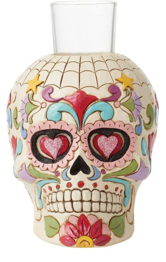 Jim Shore Day of the Dead Skull Candleholder