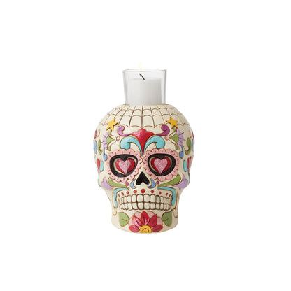 Jim Shore Day of the Dead Skull Candleholder