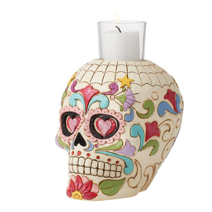 Jim Shore Day of the Dead Skull Candleholder