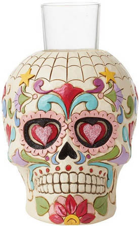 Jim Shore Day of the Dead Skull Candleholder