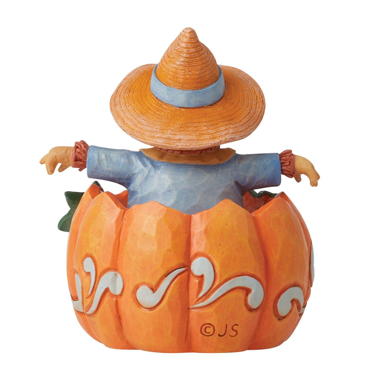 Jim Shore Harvest Pumpkin and Scarecrow Mini Figurine