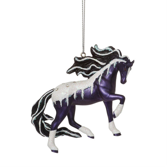 Painted Ponies Ornament "Frosted Black Magic"
