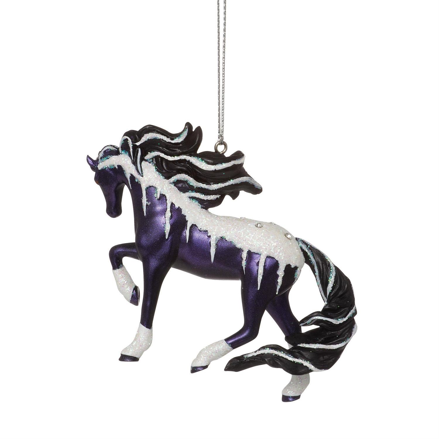 Painted Ponies Ornament "Frosted Black Magic"