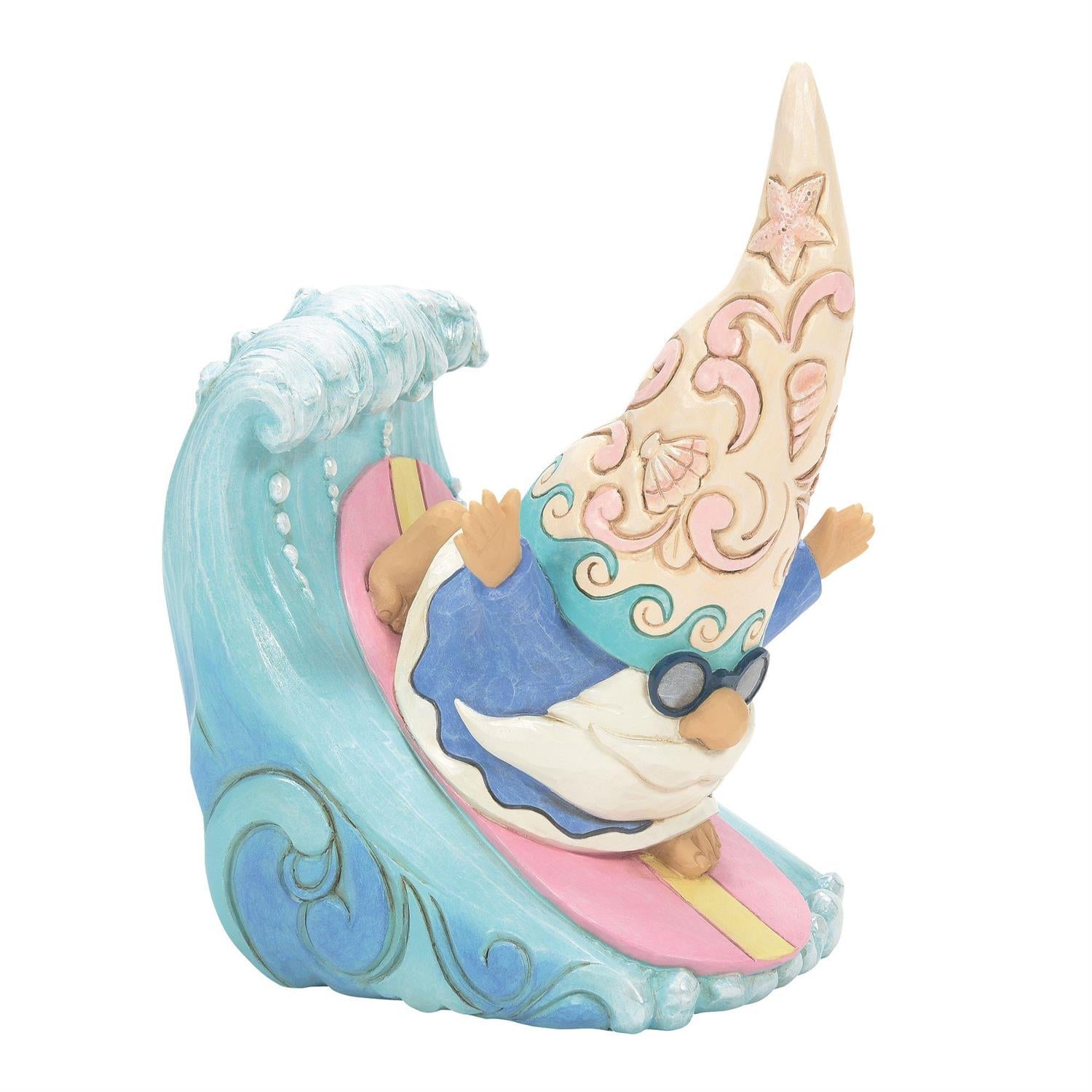 Jim Shore "Surf Like There's Gnome Tomorrow" Coastal Gnome Surfing Figurine