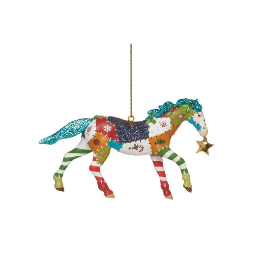 Holiday Patchwork Painted Ponies Ornament